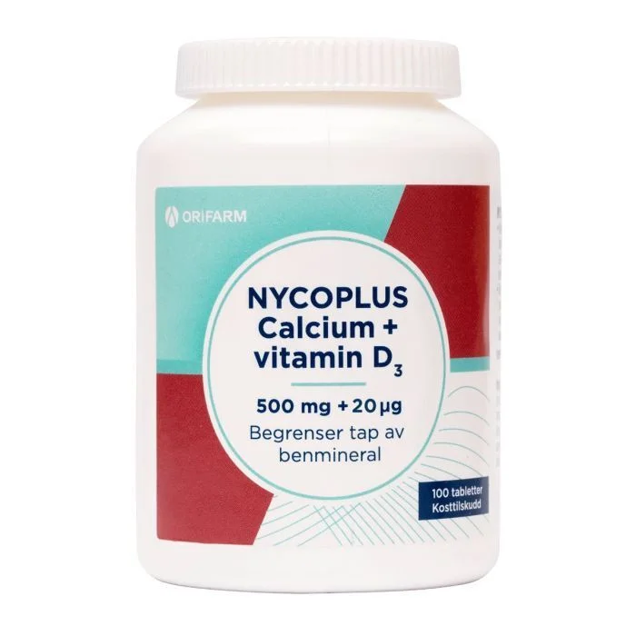 Nycoplus Calcium 500 mg + vitamin D3 20 µg tabletter - 100 stk. v:2114663