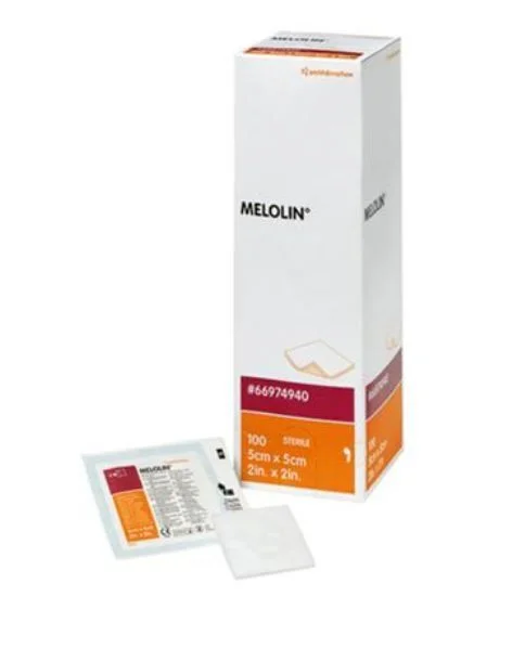 Melolin gassbind/kompress 5x5 cm - 100 stk v:2684050