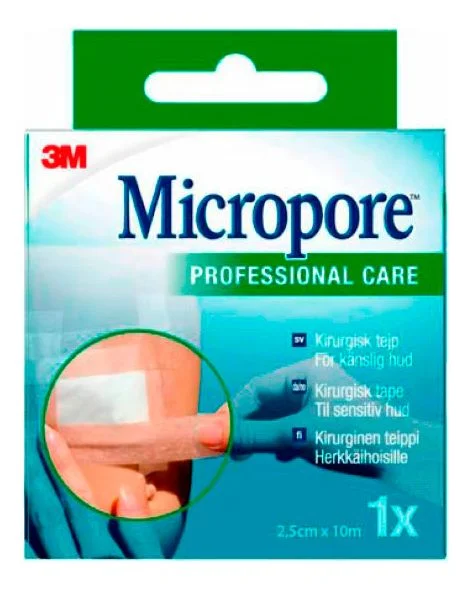 Micropore 3M kirurgisk tape 2,5 cm x 10 m – brun v:6442649 Micropore 3M kirurgisk tape 2,5 cm x 10 m – brun v:6442649