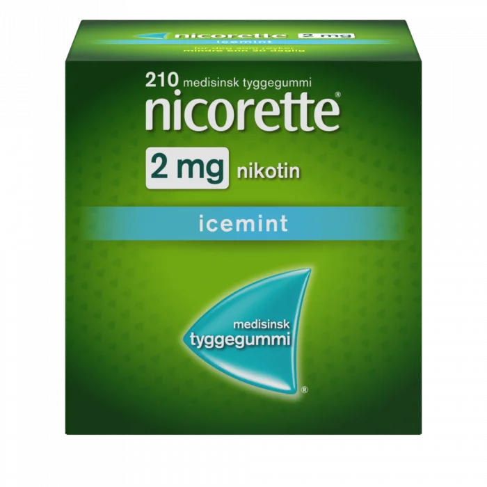 Nicorette 2 mg tyggegummi icemint 210 stk v:3020393 Nicorette 2 mg tyggegummi icemint 210 stk v:3020393