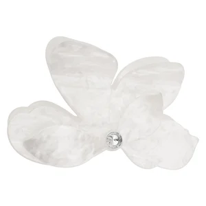 DARK Orchid Flower Hair Claw Bright White v:6916907