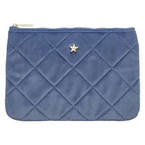 DARK Velvet Quilted Small Pouch Country Blue v:8937204