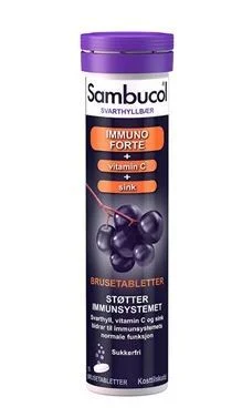 Sambucol Brusetabletter med svarthyllebær og vitaminer v:8669295 Sambucol Brusetabletter med svarthyllebær og vitaminer v:8669295