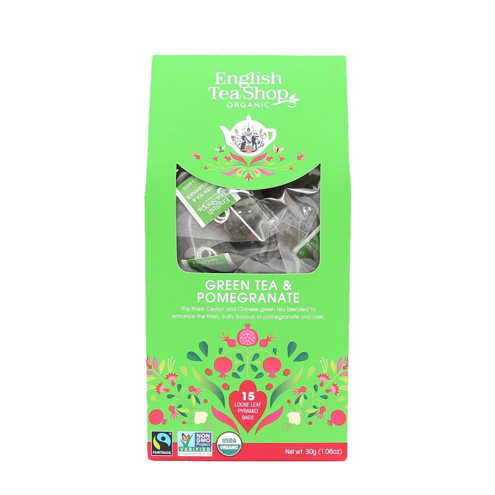 Green Tea & Pomegranate fra English Tea Shop Ø – 15 pyramidepose v:3384738