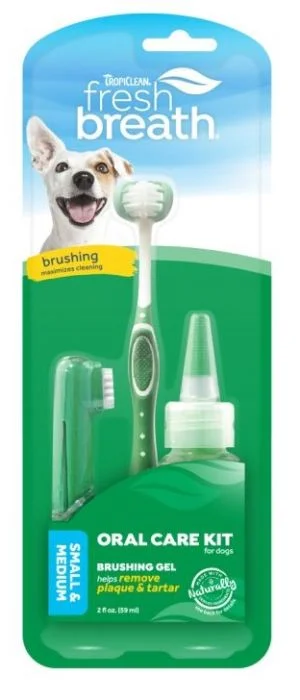 Tropiclean OralCare kit gel og tannbørste Medium & Large 59ml v:6637058