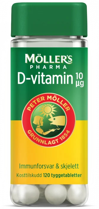 Möller's Pharma D-vitamin 10 µg tygg 120 stk v:1375032 Möller's Pharma D-vitamin 10 µg tygg 120 stk v:1375032