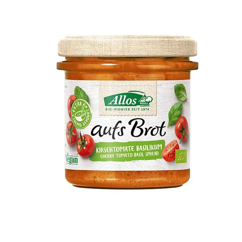 Allos Smørepålegg Tomat & Basilikum Ø – 140 g v:8013666 Allos Smørepålegg Tomat & Basilikum Ø – 140 g v:8013666