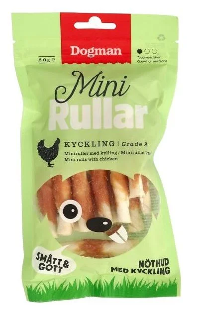 Dogman Miniruller med kylling Hvit XS 80g v:7616983