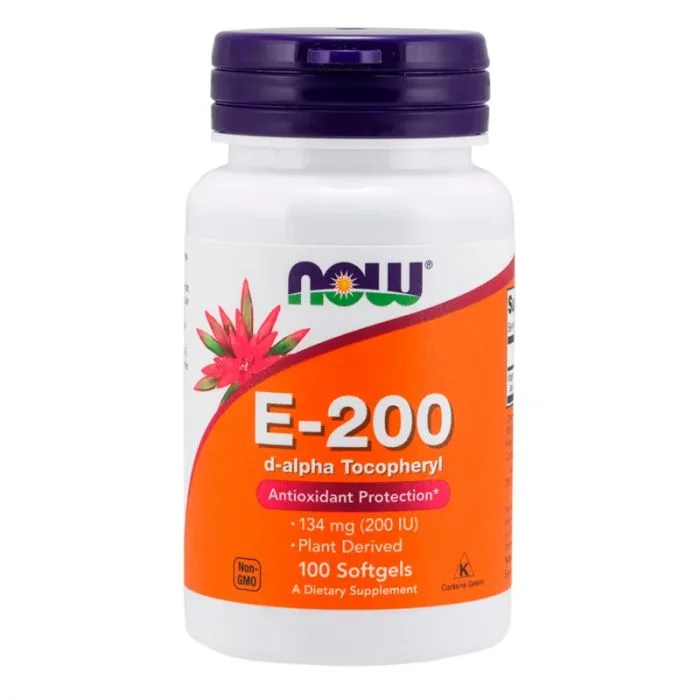 Now Vitamin E-200 med blandede tokoferoler 100 Kapsler v:4526345 Now Vitamin E-200 med blandede tokoferoler 100 Kapsler v:4526345