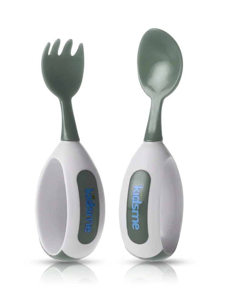 Kidsme Skje & gaffel sett Green - 1 stk. v:2324650