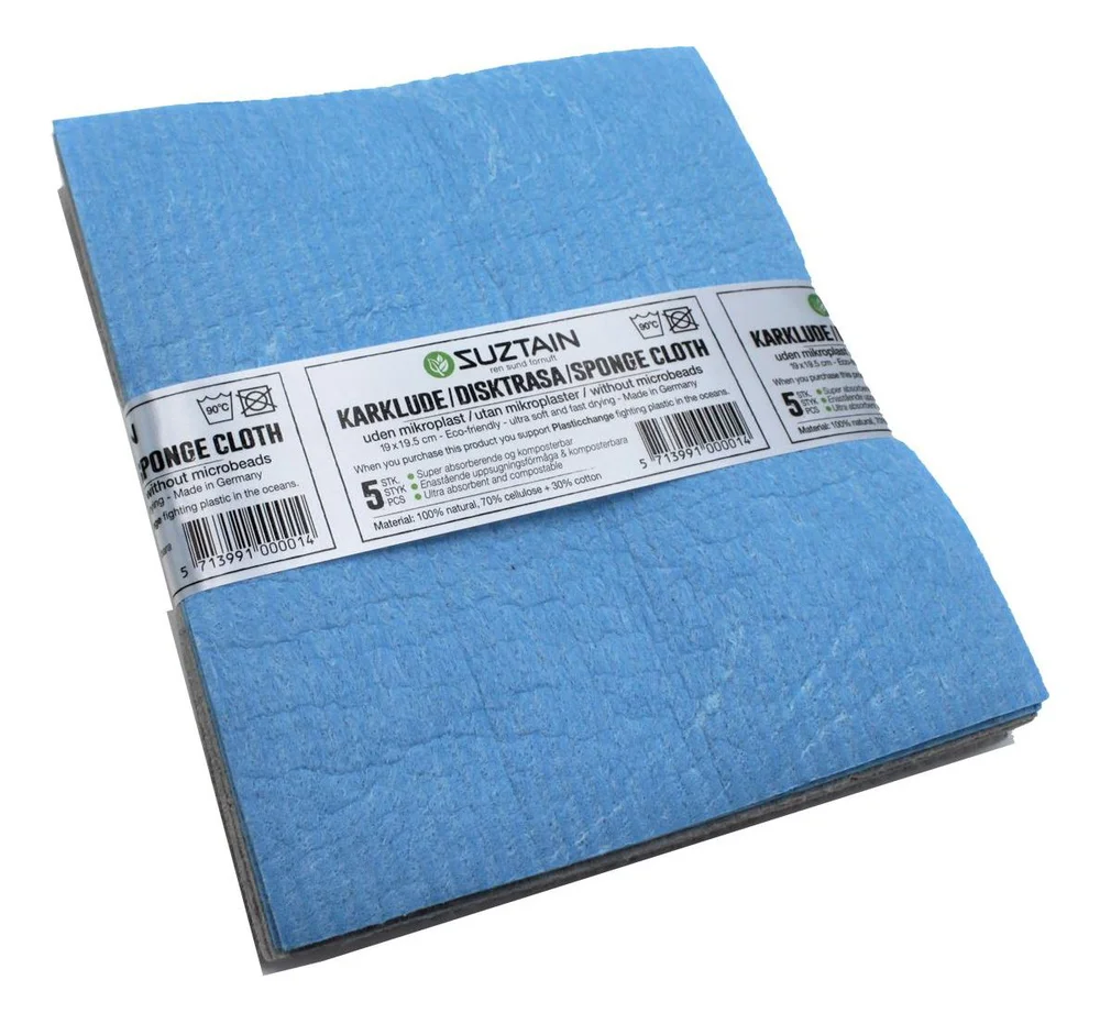Suztain Komposterbar oppvaskklut uten mikroplast - 5 stk. v:6502230