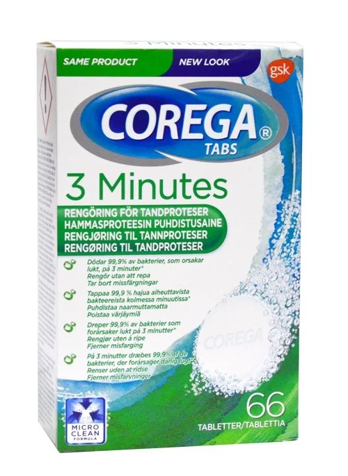 Corega Tabs 3minutes 66 tabletter v:1547253