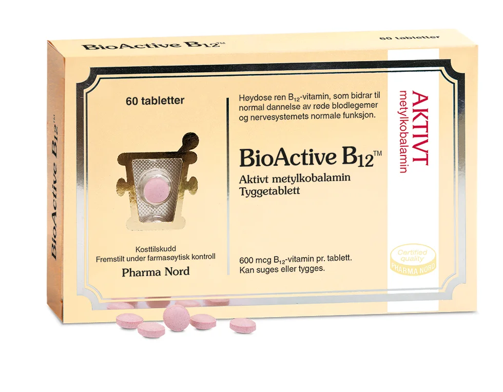 Pharma Nord Bio-Active B12 600µg 60stk v:4855143 Pharma Nord Bio-Active B12 600µg 60stk v:4855143