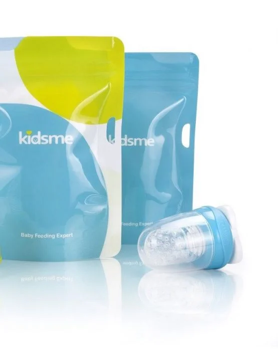 Kidsme Reusable Food Pouch Set lys blå 1 stk v:4296522 Kidsme Reusable Food Pouch Set lys blå 1 stk v:4296522