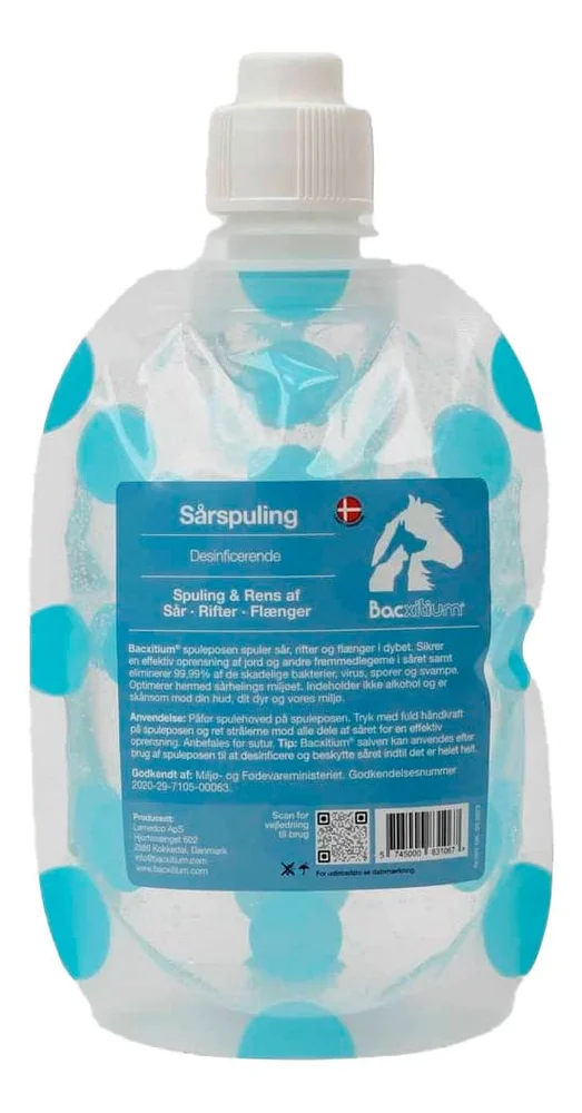 Bacxitium Desinfiserende Høytrykks Spylepose til sårrens – 300 ml. v:7315780 Bacxitium Desinfiserende Høytrykks Spylepose til sårrens – 300 ml. v:7315780