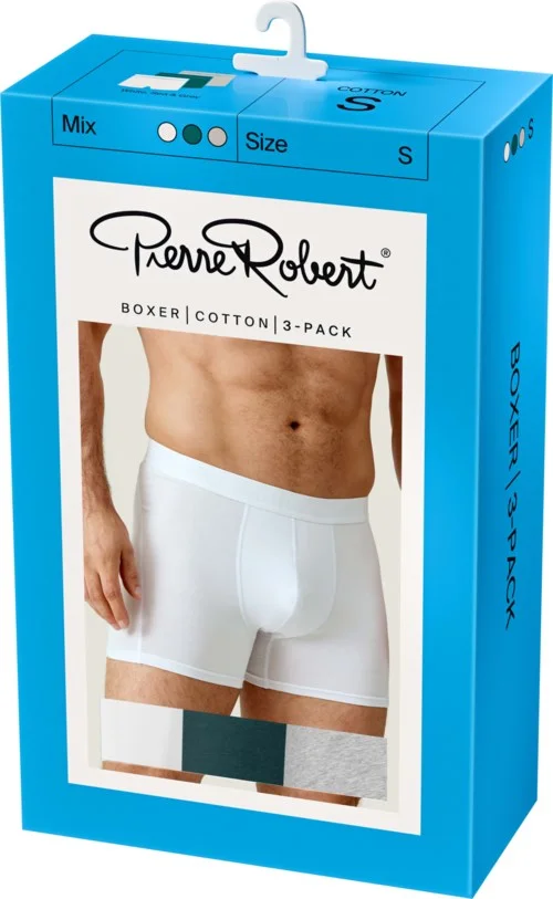Pierre Robert Cotton Boxer Men X3 White, Sea & Grey XXL v:6468876