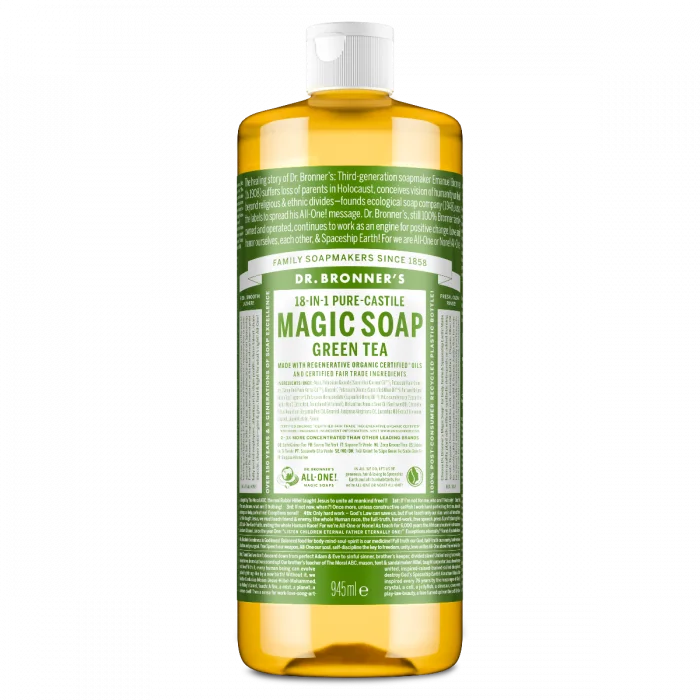 Dr. Bronner’s All-One Magic Soap flytende såpe Green Tea v:1496681 Dr. Bronner’s All-One Magic Soap flytende såpe Green Tea v:1496681