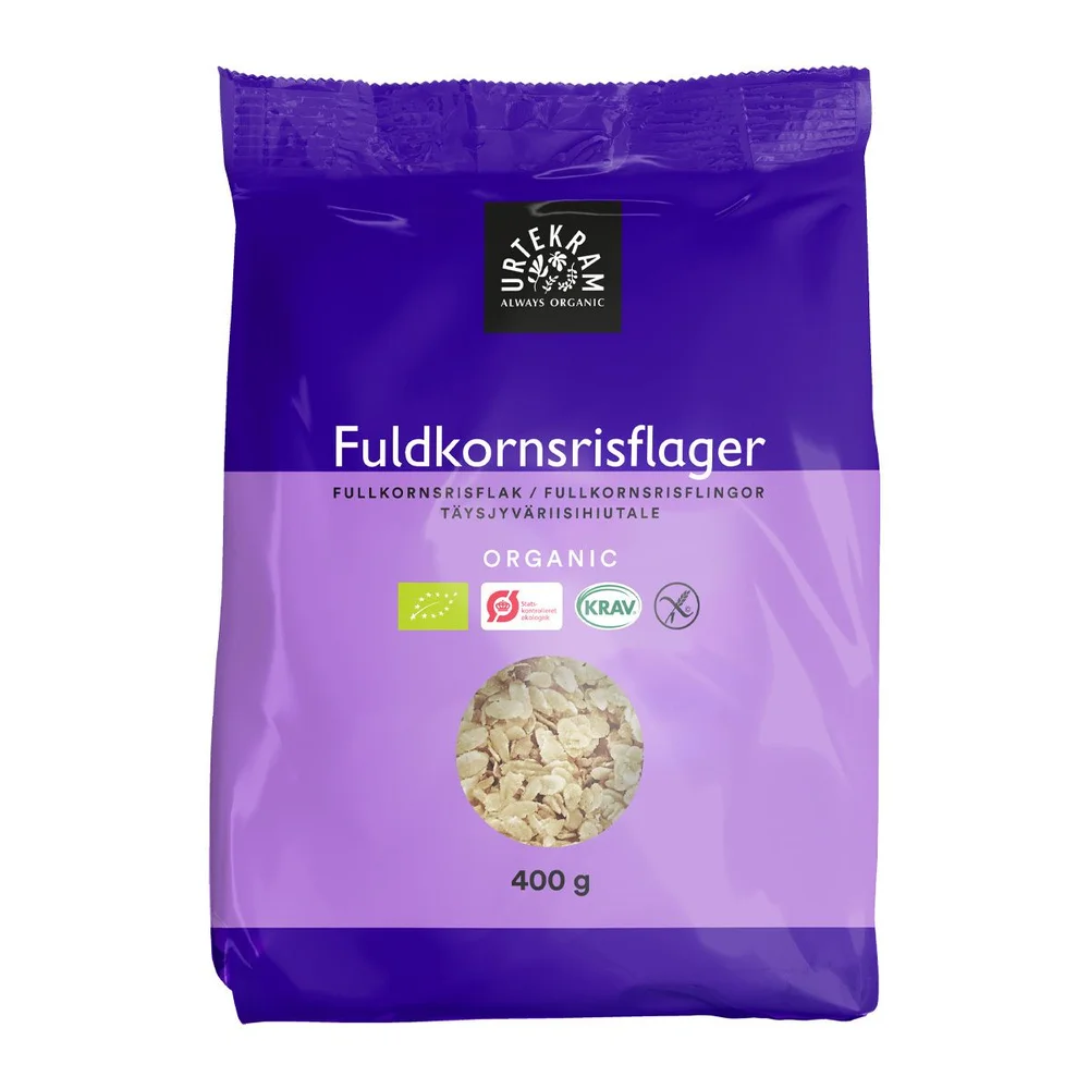 Urtekram Food Fullkornsrisflak Ø – 400 g. v:6066058