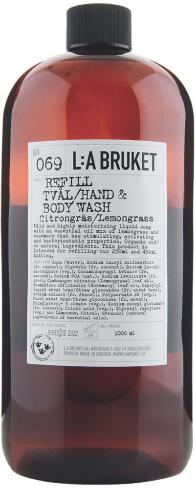 L:a Bruket Hand & Body Wash 069 Refill Lemongrass 1000 ml v:7928409