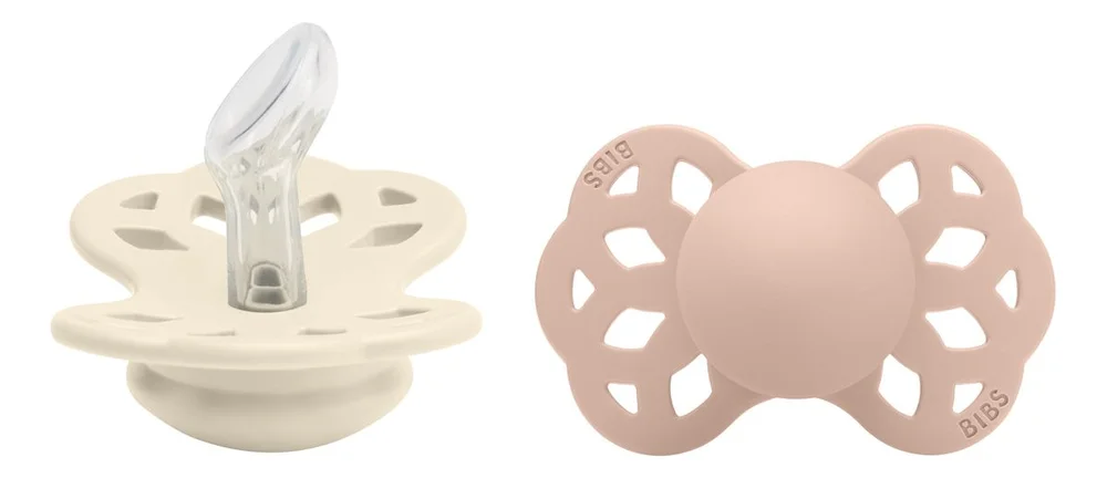 BIBS Infinity Silicone Anatomisk Ivory/Blush 2 pakk – Flere størrelser v:6855517