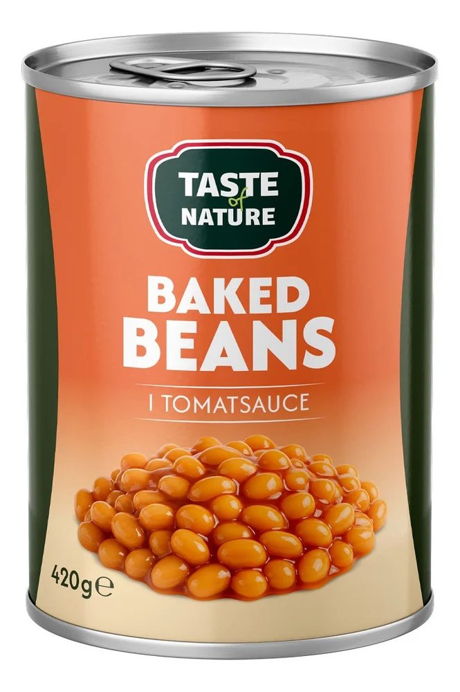 Taste of Nature Bagte Bønner i tomatsauce – 420 g. v:2103709 Taste of Nature Bagte Bønner i tomatsauce – 420 g. v:2103709