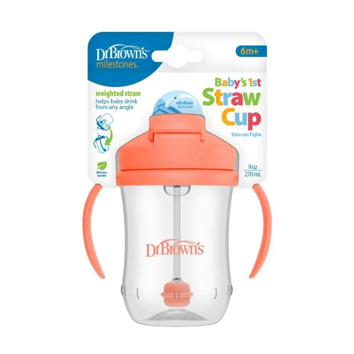 Dr. Brown’s Baby`s First Straw Cup Coral 270 ml v:9322245 Dr. Brown’s Baby`s First Straw Cup Coral 270 ml v:9322245