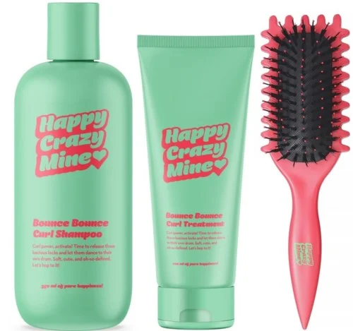 Happy Crazy Mine Bounce Bounce Curl Shampoo 350 ml + Treatment 200 ml + Curly Brush v:4847271 Happy Crazy Mine Bounce Bounce Curl Shampoo 350 ml + Treatment 200 ml + Curly Brush v:4847271