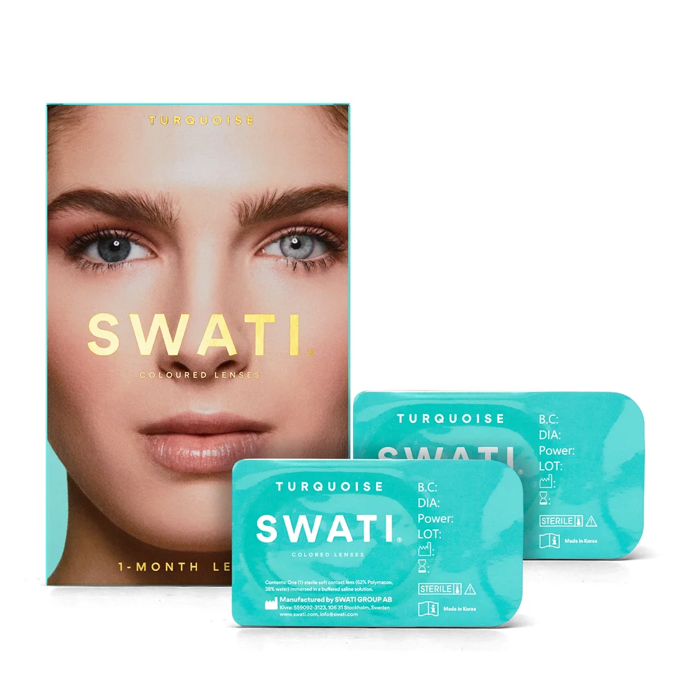 SWATI Coloured Lenses Turquoise - 1 Månedsbruk v:8850619