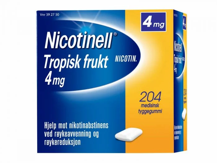 Nicotinell 4 mg tyggegummi tropisk frukt 204 stk v:7870347