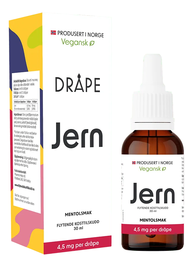 Dråpe vegansk jern mentol – 30 ml. v:4701830