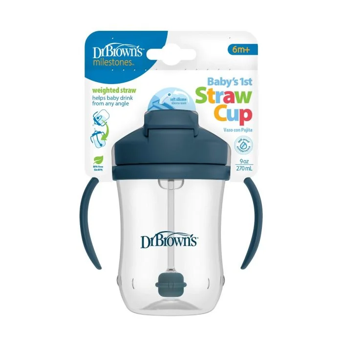 Dr. Brown’s Baby`s First Straw Cup blue 270 ml v:2516513 Dr. Brown’s Baby`s First Straw Cup blue 270 ml v:2516513