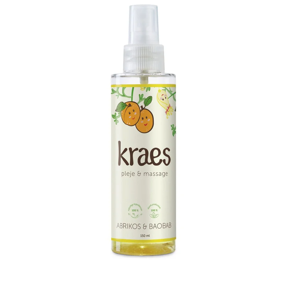 KRAES Pleie & Massasjeolje m. Aprikos/Baobab – 150 ml v:8079645 KRAES Pleie & Massasjeolje m. Aprikos/Baobab – 150 ml v:8079645