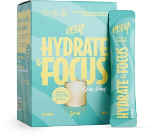 Heey! Hydrate & Focus Electrolytes Lemon Stick Pack 30 stk v:7136302 Heey! Hydrate & Focus Electrolytes Lemon Stick Pack 30 stk v:7136302