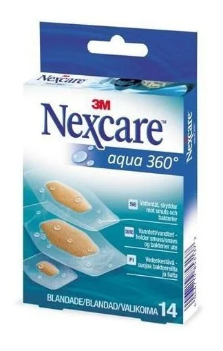 3M Nexcare Aqua 360 vanntett plaster 14stk v:3579128 3M Nexcare Aqua 360 vanntett plaster 14stk v:3579128