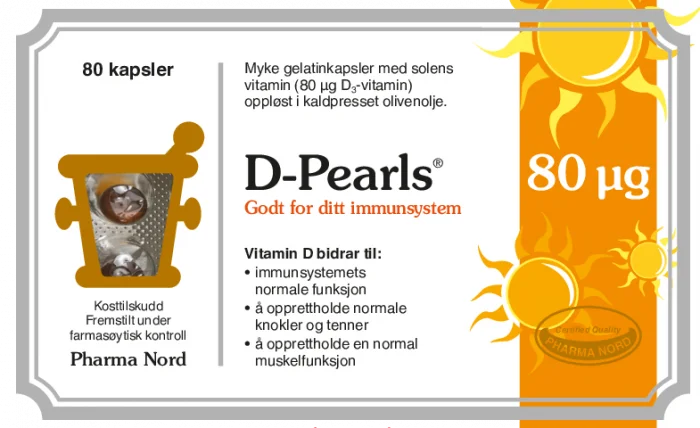 Pharma Nord D-Pearls 80 µg – vitamin D3 kapsler v:1710677 Pharma Nord D-Pearls 80 µg – vitamin D3 kapsler v:1710677