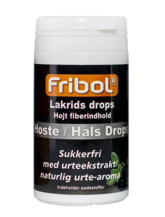 Fribol Sukkerfrie Hoste/Hals Drops Lakris 60g v:8893486