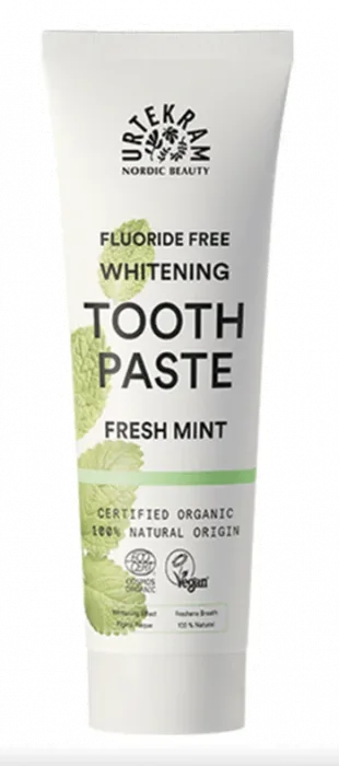 Urtekram Fluoride Free Whitening Toothpaste Fresh Mint 75 ml v:1962401