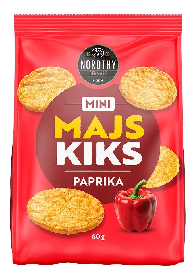 Nordthy Mini Maiskjeks Paprika – 60 g. v:6328176 Nordthy Mini Maiskjeks Paprika – 60 g. v:6328176