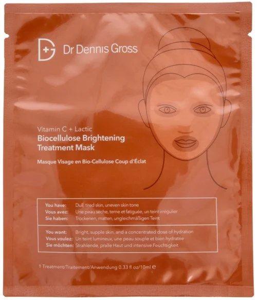 Dr Dennis Gross Vitamin C + Lactic Biocellulose Brightening Treatment Mask v:5470472