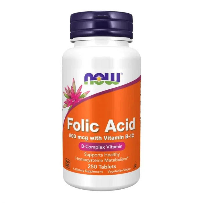 Now Folic Acid 800 mcg Vitamin B-12 250 Tabletter v:8809229 Now Folic Acid 800 mcg Vitamin B-12 250 Tabletter v:8809229
