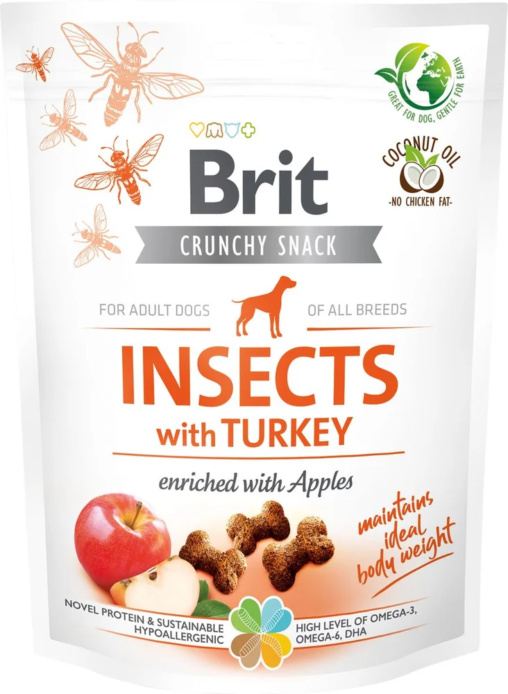 Brit Care Crunchy Cracker Insects med kalkun og eple – 200 g v:9096800