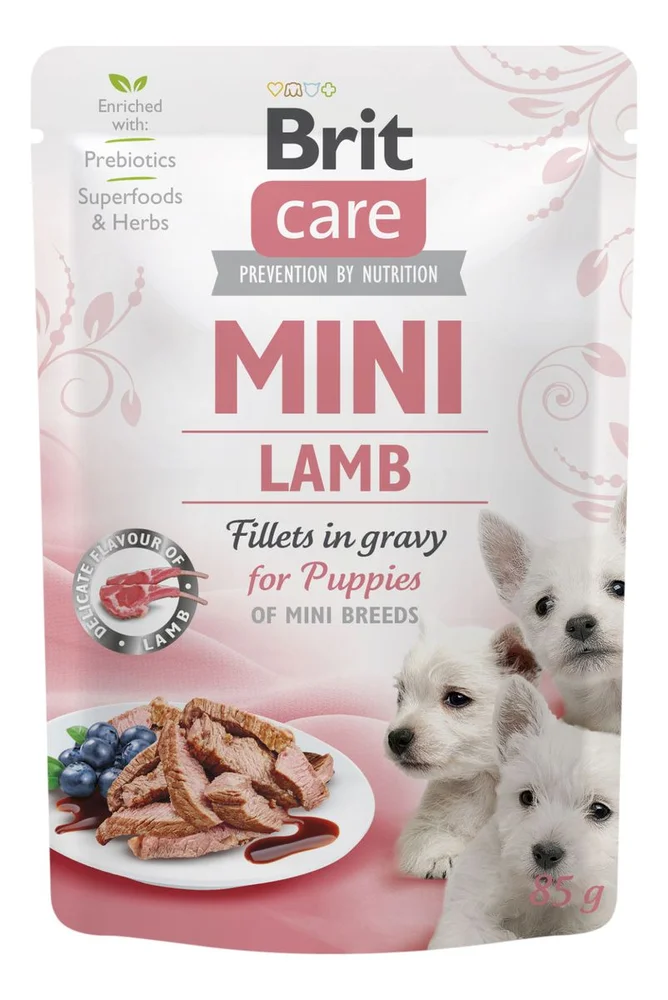 Brit Mini Puppy våtfôr med lammefilet i saus – 85 g. v:5012712 Brit Mini Puppy våtfôr med lammefilet i saus – 85 g. v:5012712
