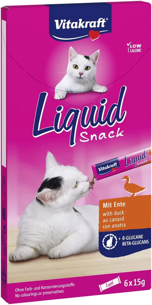 Vitakraft Cat Liquid Snack, and og Beta-glukaner – 6x15g v:7891828