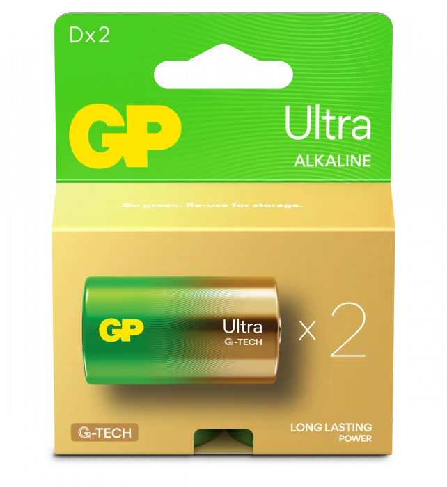 GP Ultra Alkaline D-batteri 13AU/LR20 2-pk v:4041425