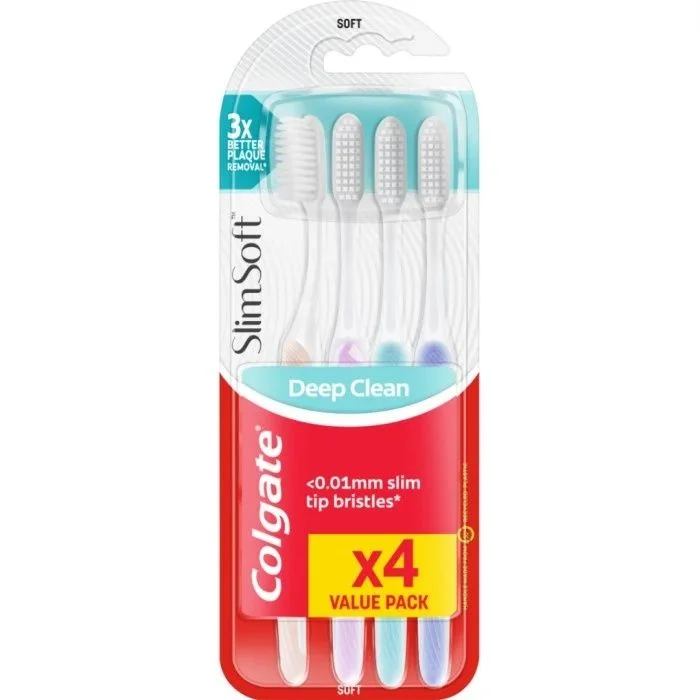 Colgate Slim Soft Tannbørste 4-pack v:5328254 Colgate Slim Soft Tannbørste 4-pack v:5328254