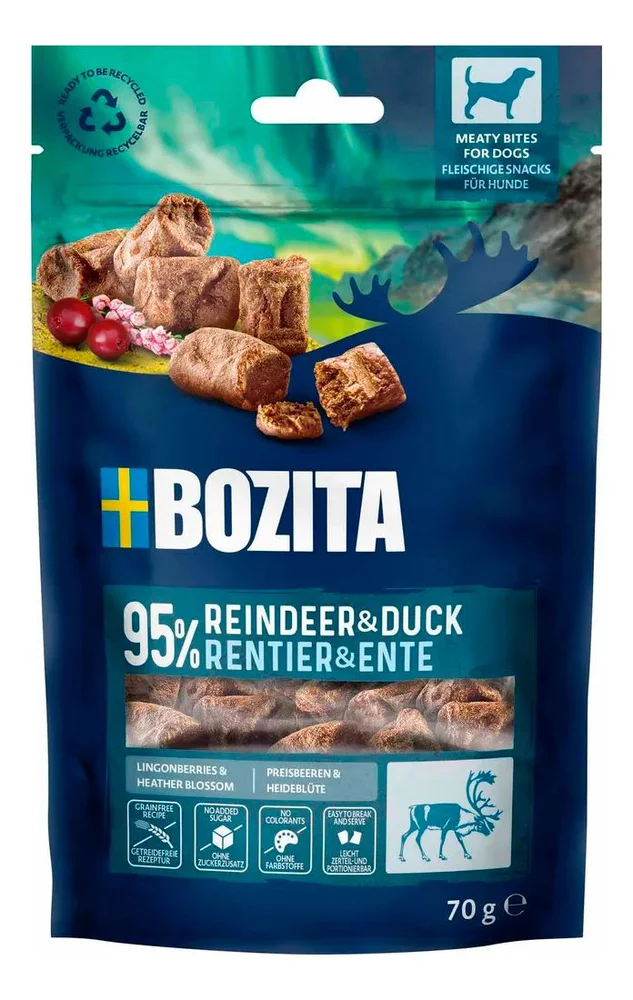 Bozita Snacks Meaty Bites Reindeer & Duck – 70 g. v:6793934