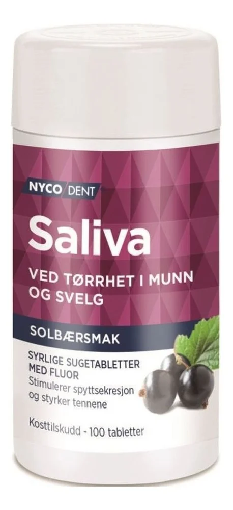 Nycodent Saliva Solbær - 100 sugetabl. v:5988289