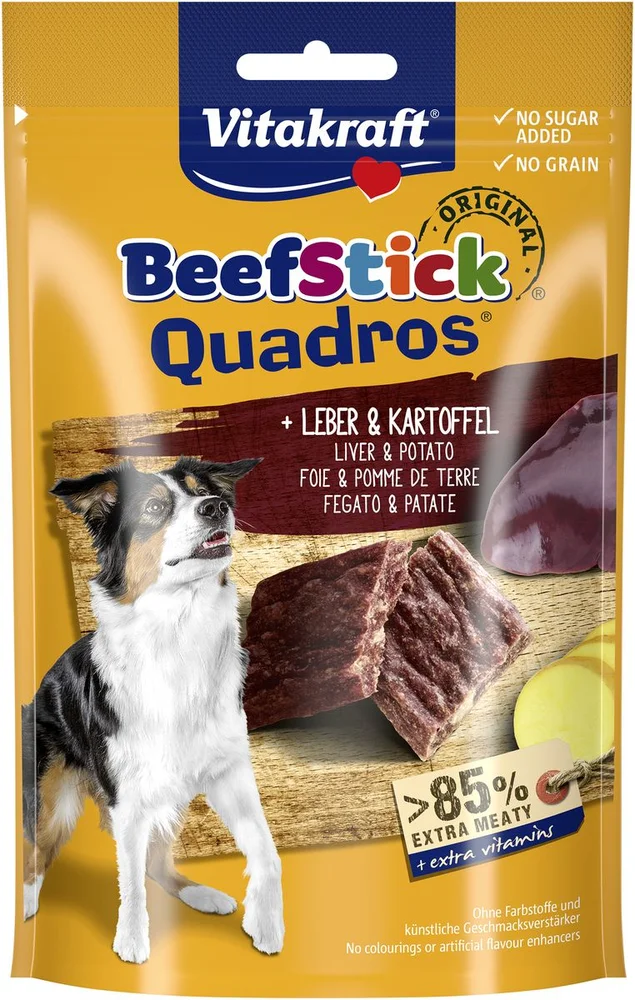 Vitakraft Beef-Stick Quadros, lever og kartoffel – 70 g. v:6173614