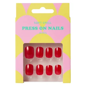 Soft Spell Press On Cherry Red 24pcs v:8881860