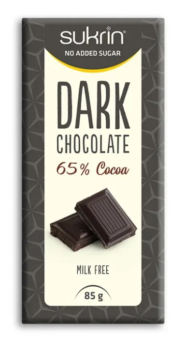 Sukrin Mørk Sjokolade 65% kakao 85 g v:7336618 Sukrin Mørk Sjokolade 65% kakao 85 g v:7336618